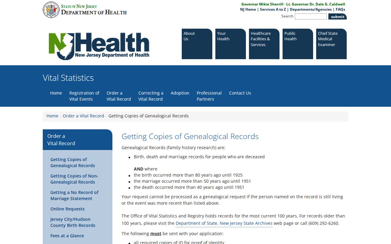 Atlantic residents directory New Jersey genealogy vital record application