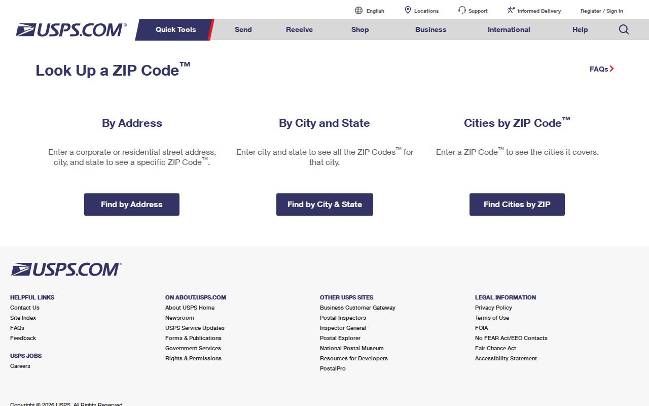 Atlantic ZIP code directory research with the USPS ZIP Code Lookup